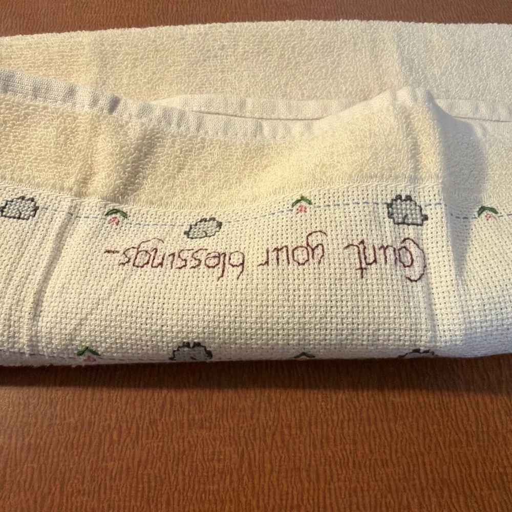 Handmade Cross Stitch Hand Towel 
